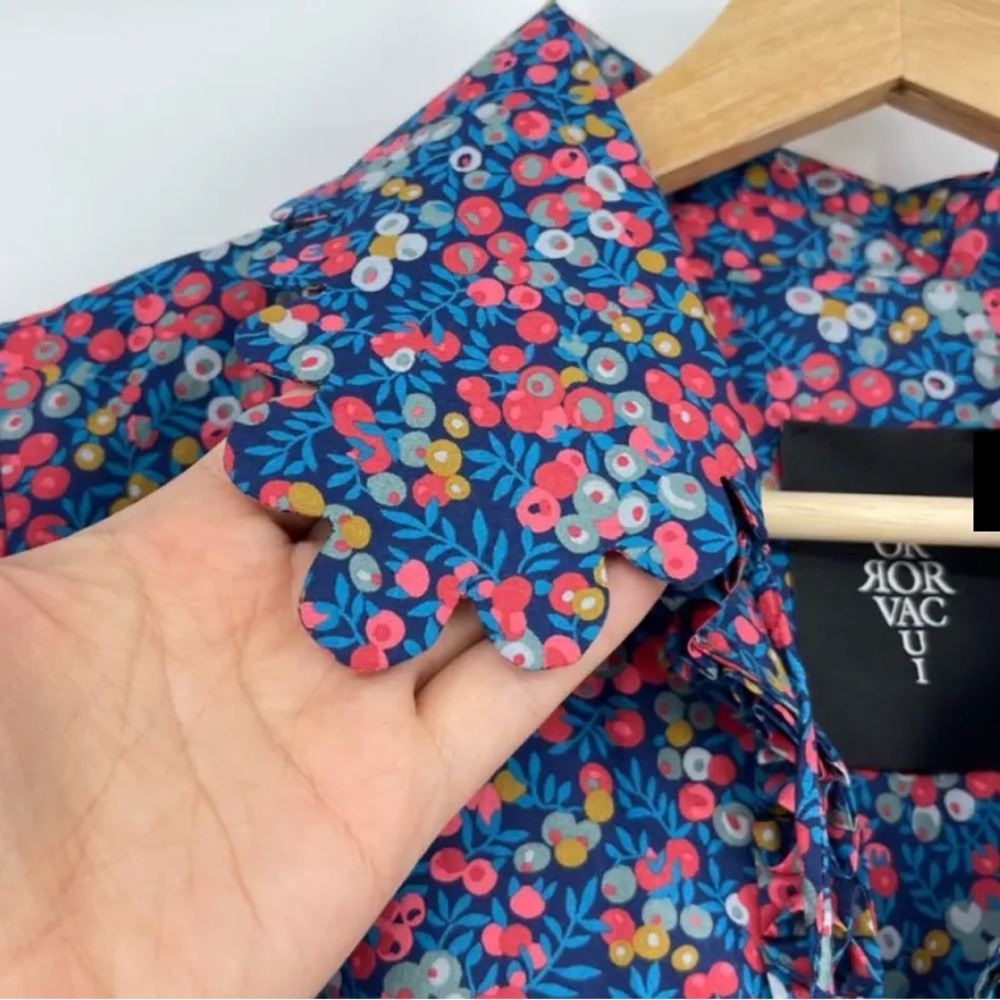 NWT HorrorVacui Liberty Of London Floral Blouse Small S Boho Puff Sleeve Shirt - Picture 2 of 12